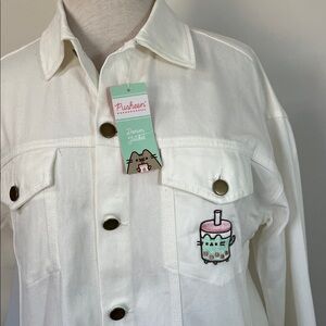NWT Pusheen Anime Jean Jacket Bobasheen Strawberry Milk Culturefly 2023 Medium